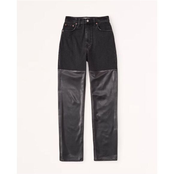 NWT Abercrombie and Fitch Curve Love The Straight Ultra High Rise Size 26 / 2R - Picture 1 of 8